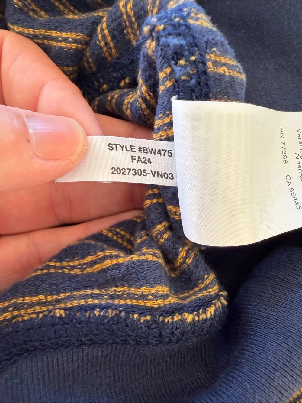 J.Crew 100% Cotton Blue Yellow Striped Knit Crewneck Pullover Sweater  #BW475 -L